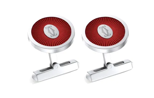 CARTIER Cufflinks Men's Silver/Red