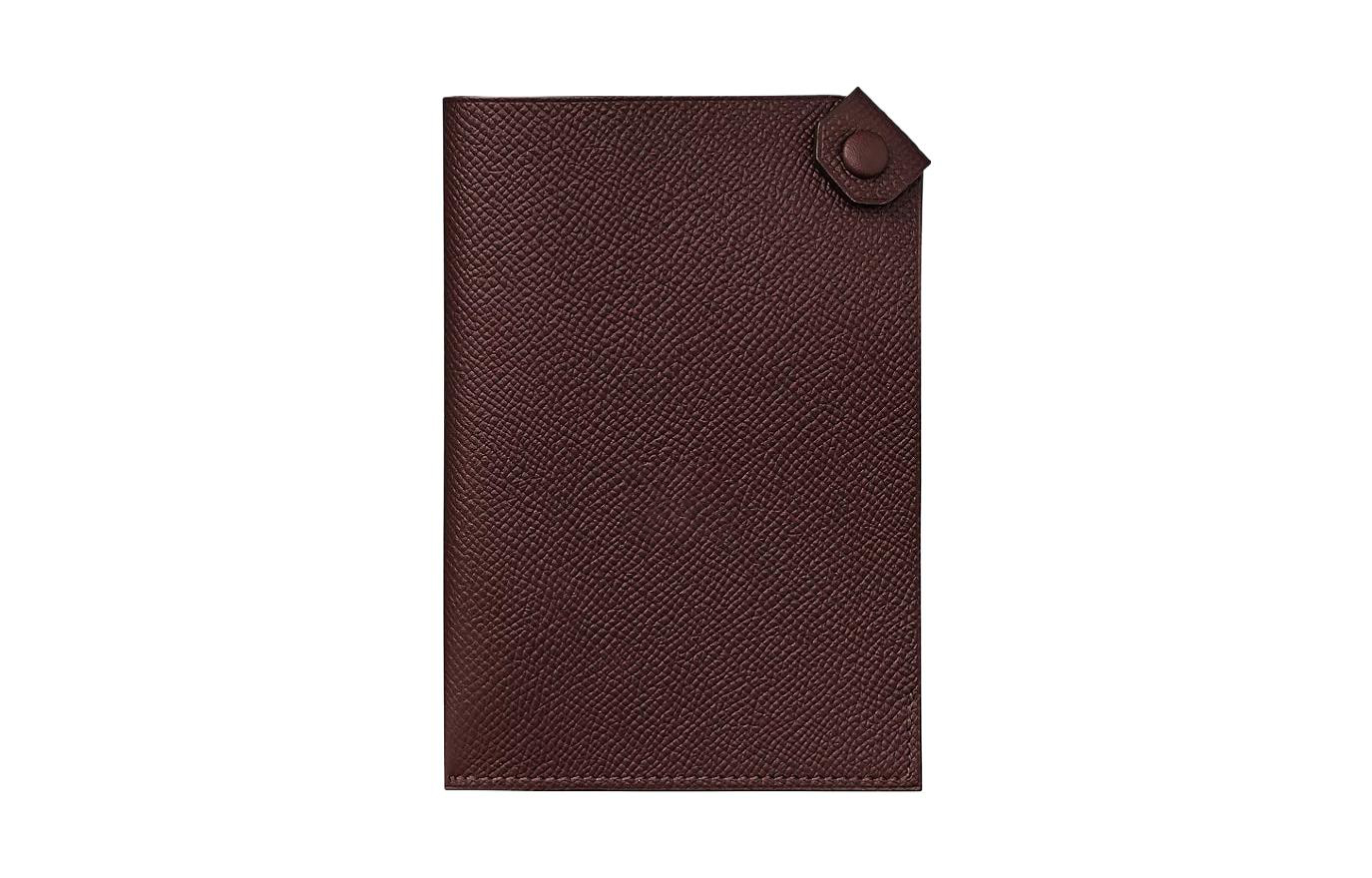 HERMES Tarmac Cow Leather Passport Holder Women's 0G Rouge Sellier Saddle Red