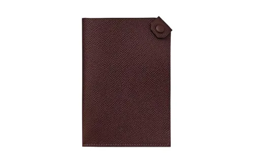 HERMES Tarmac Cow Leather Passport Holder Women's 0G Rouge Sellier Saddle Red