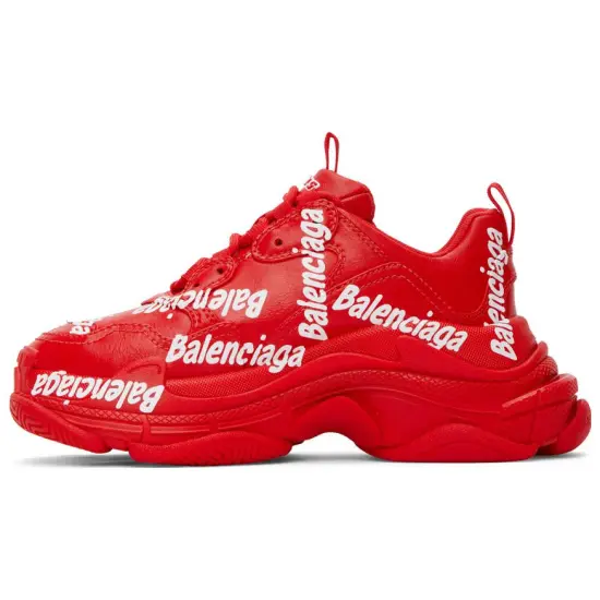 Balenciaga Women's Triple S 'Logotype - Tomato Red'