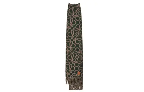 LOEWE Knit Scarves Unisex Brown Green