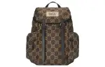 GUCCI Recycled Polyester Satin Binding Backpack Large Men's Ebony & Beige