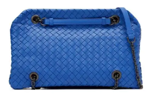 Bottega Veneta Lambskin Crossbody Bag, Shoulder Bag Women's Blue