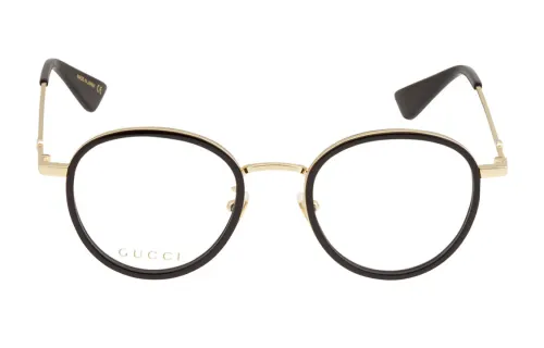 GUCCI Irregular Shape Eyeglass Frames Unisex Gold