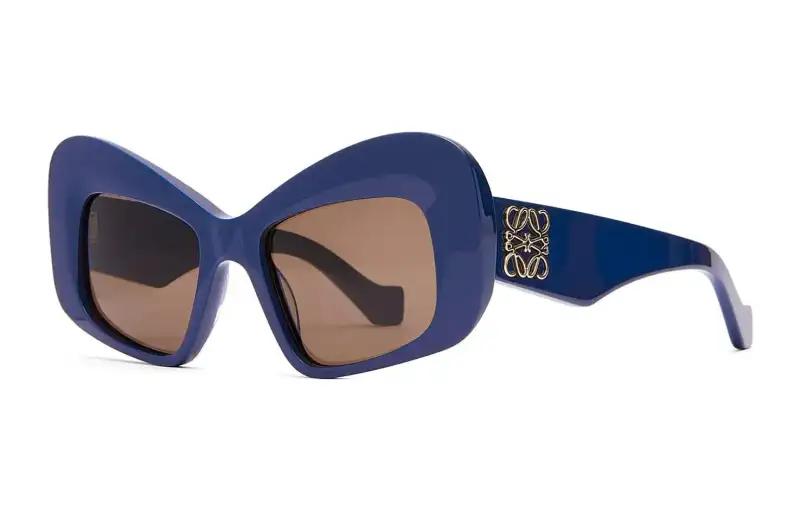 LOEWE Acetate Irregular Shape Sunglasses Unisex Blue