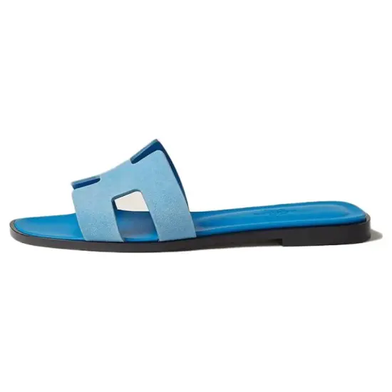 HERMES Oran Slide Slippers Women's Blue
