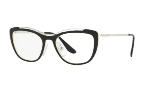 PRADA Plastic Metal Irregular Shape Eyeglass Frames Women's Multicolor