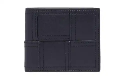 Bottega Veneta Quilting Calfskin Wallet Men's Blue