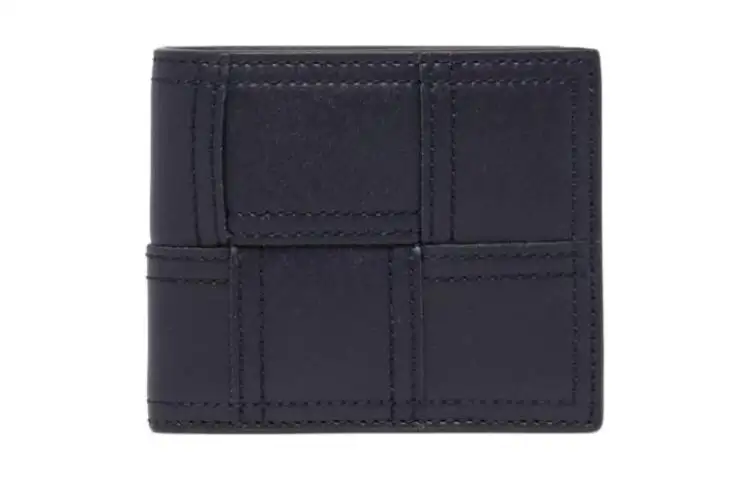 Bottega Veneta Quilting Calfskin Wallet Men's Blue