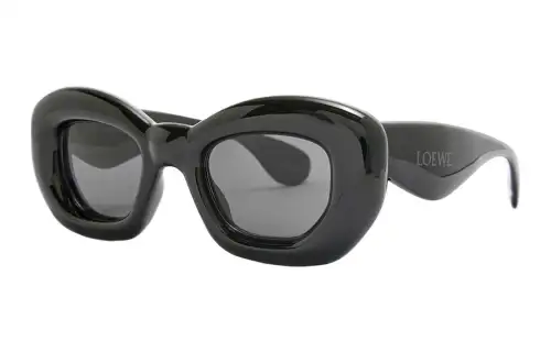 LOEWE Nylon Irregular Shape Sunglasses Unisex Black