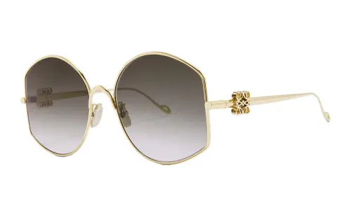 LOEWE Metal Irregular Shape Sunglasses Unisex Gold