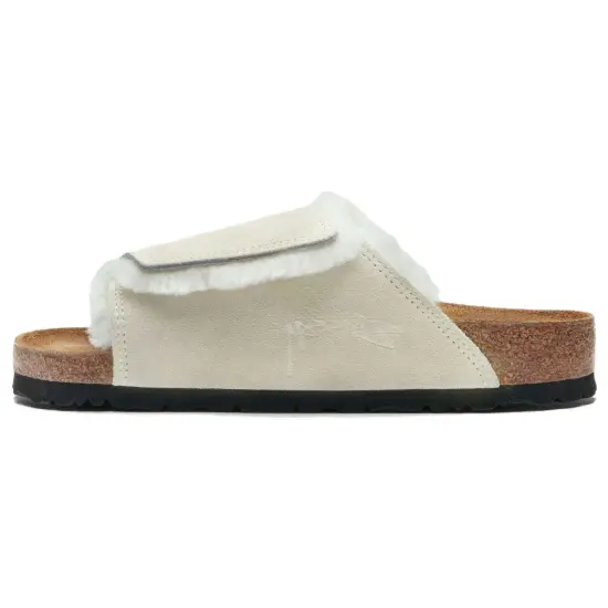 Birkenstock Solana Shearling Slide Stussy Bone