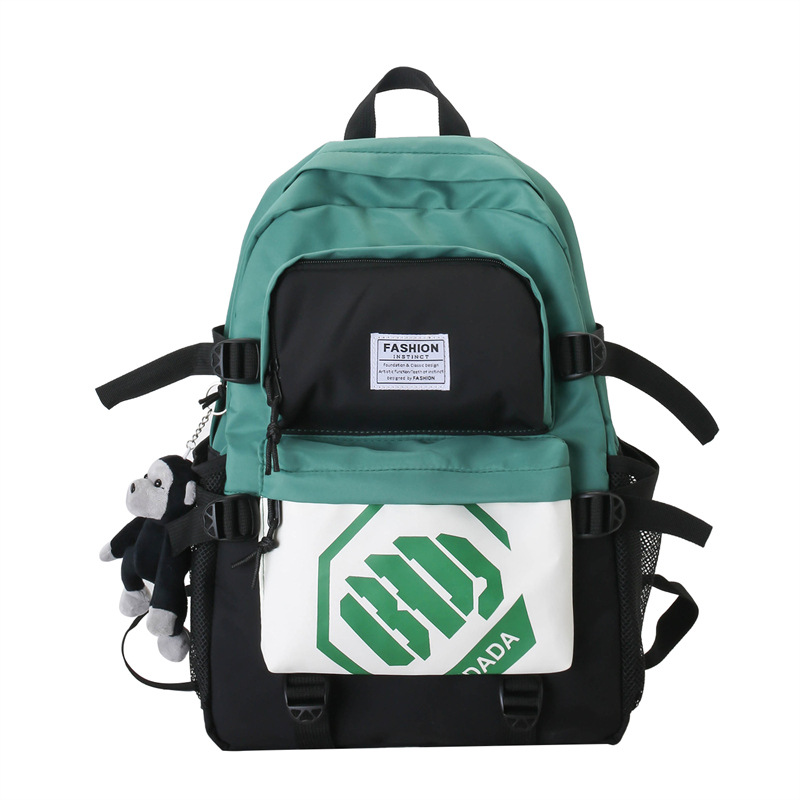 LOUIS ROYALN Nylon Backpack Unisex Black/Black & White/Black & Green/Black & Blue