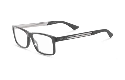 GUCCI Acetate Rectangular Eyeglass Frames Unisex Black
