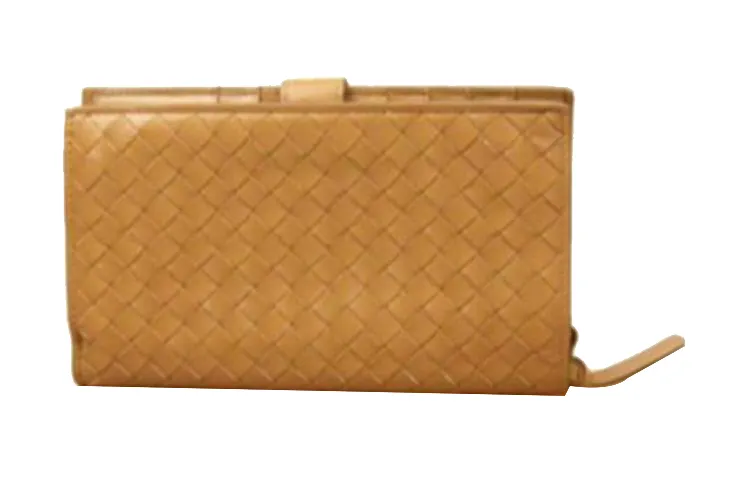 Bottega Veneta Genuine Leather Wallet Women's Yellow