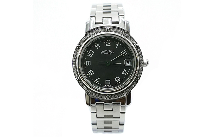 HERMES Clipper Collection Wrist Watches Quartz Movement Alloy Strap 18mm Black Dial Unisex YPSBB196530