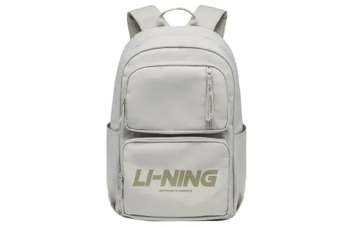 Li Ning Sports Life Collection Fabric Students Backpack Unisex Oat Gray