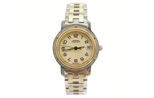 HERMES Clipper Collection Wrist Watches Quartz Movement Alloy Strap 18mm Yellow Watch Dial Unisex YPSBB155298