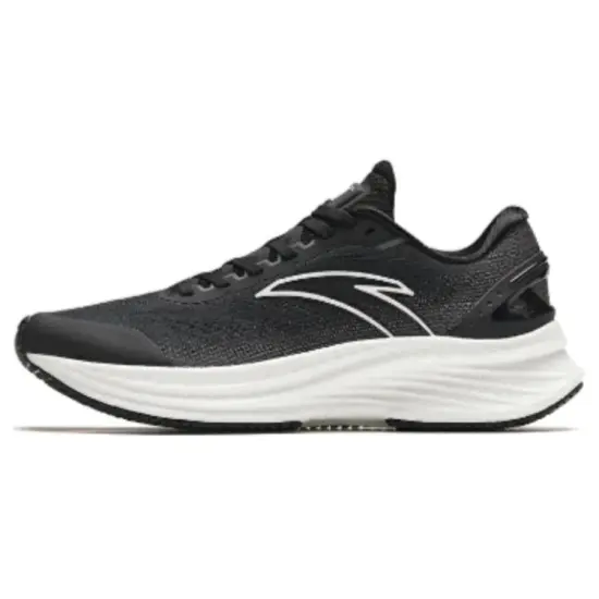 ANTA Running Shoes Men Low-Top Basic Black/Recycling Gray
