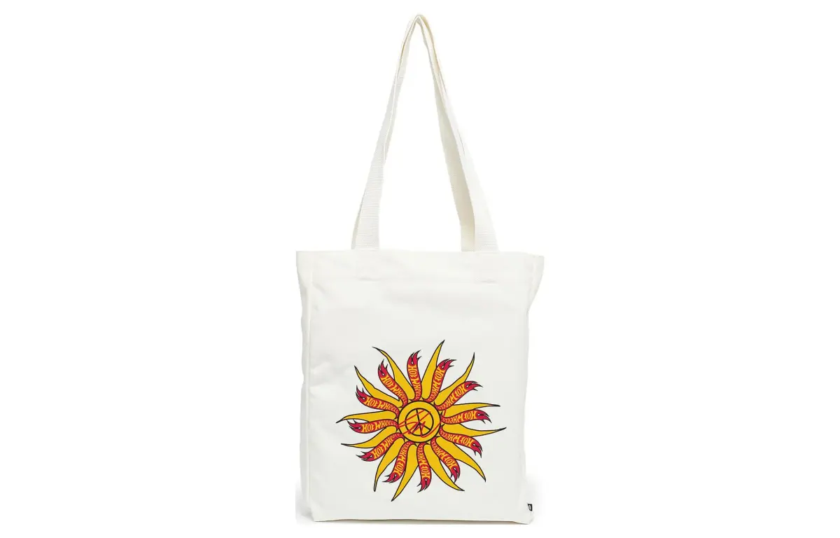 Adidas Originals X HOT WHEELS Collaboration Polyester Tote Bag, Shopping Bag, Handbag Small Unisex White