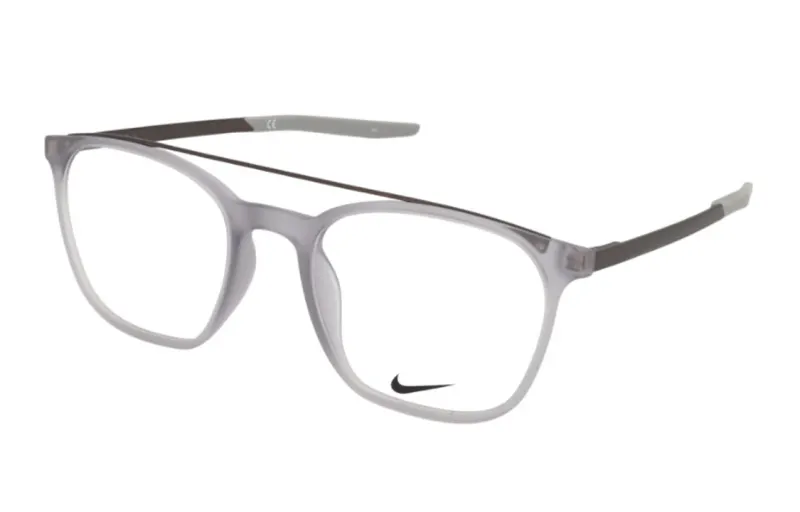 Nike Plastic Irregular Shape Eyeglass Frames Unisex Gray