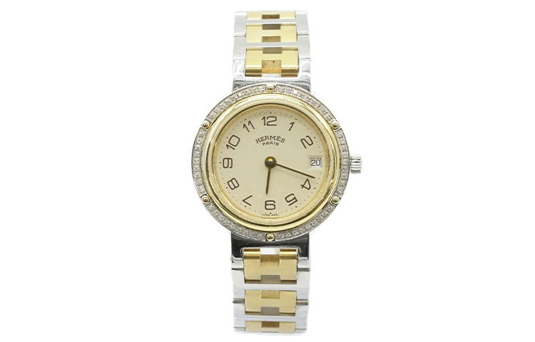 HERMES Clipper Collection Wrist Watches Quartz Movement Alloy Strap Yellow Watch Dial Unisex
