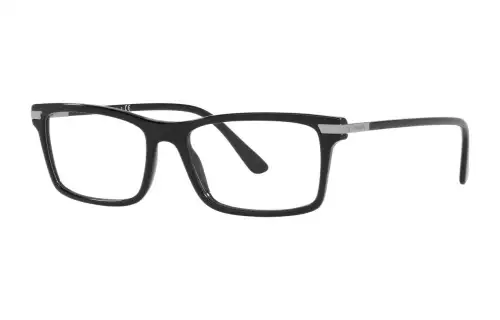 PRADA Plastic Rectangular Eyeglass Frames Men's Black