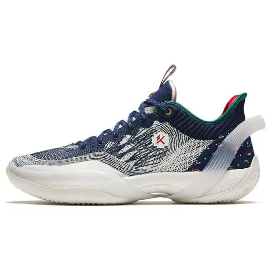 ANTA Three-point Rain1.0 Basketball Shoes Men Low-Top Blue With White Lettering