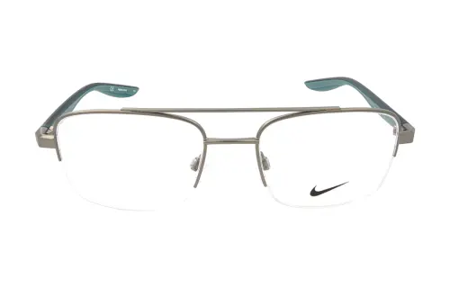 Nike Metal Aviator Eyeglass Frames Unisex Silver