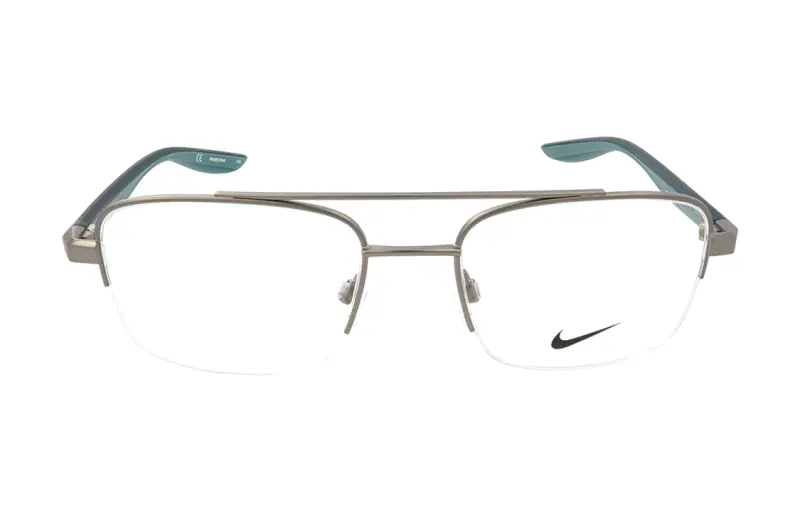 Nike Metal Aviator Eyeglass Frames Unisex Silver