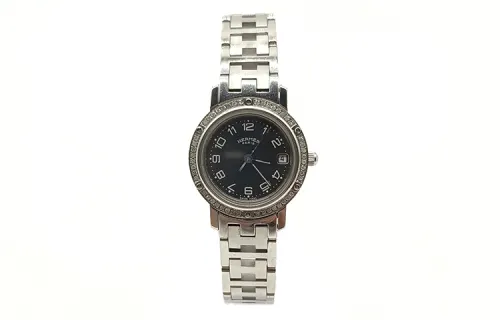 HERMES Clipper Collection Wrist Watches Quartz Movement Alloy Strap 24mm Black Dial Unisex YPSBB155413
