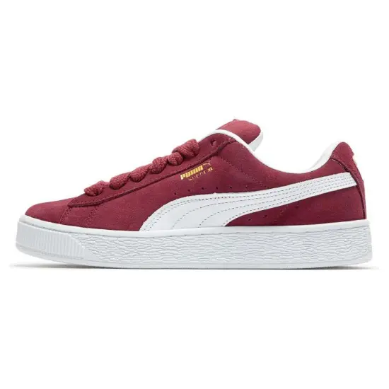 Puma Suede Skateboarding Shoes Unisex Low-top Red And White