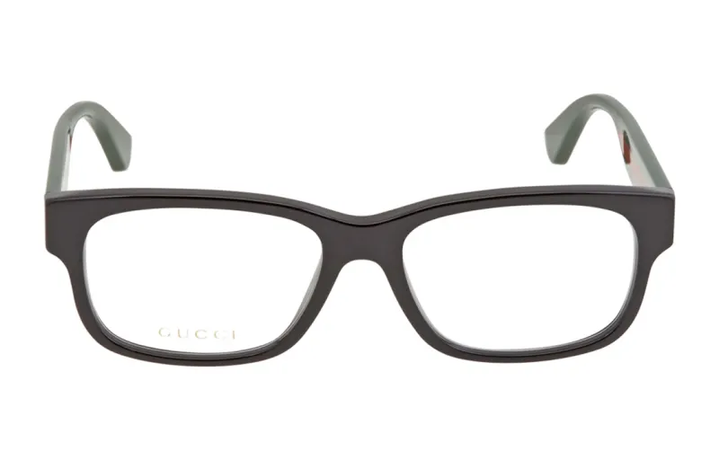 GUCCI Plastic Rectangular Eyeglass Frames Men's Black
