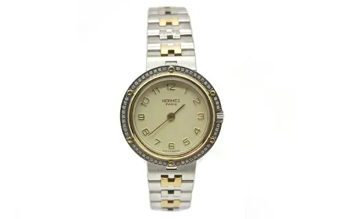 HERMES Mid Century Modern Collection Wrist Watches Quartz Movement Alloy Strap 23mm Yellow Watch Dial Women's Watch