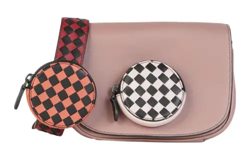 Bottega Veneta Leather Crossbody Bag, Shoulder Bag Women's Gray Pink