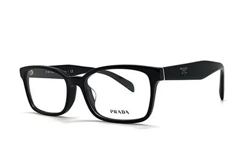 PRADA Irregular Shape Eyeglass Frames Unisex Black