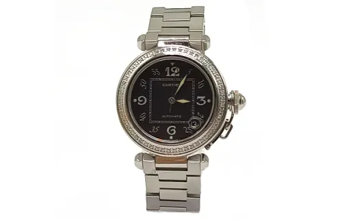 CARTIER PASHA DE PASHA DE Quartz Movement Unisex Watch 35mm Black Dial Alloy Watch Case