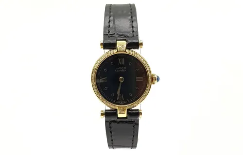 CARTIER Little Whirlwind Collection Quartz Movement Women's Watch 24mm Black Dial Alloy Watch Case