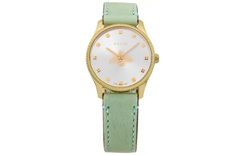 GUCCI Wrist Watches Quartz Movement Leather Strap 29mm Silver Dial Unisex ['50', 149262]m Waterproof