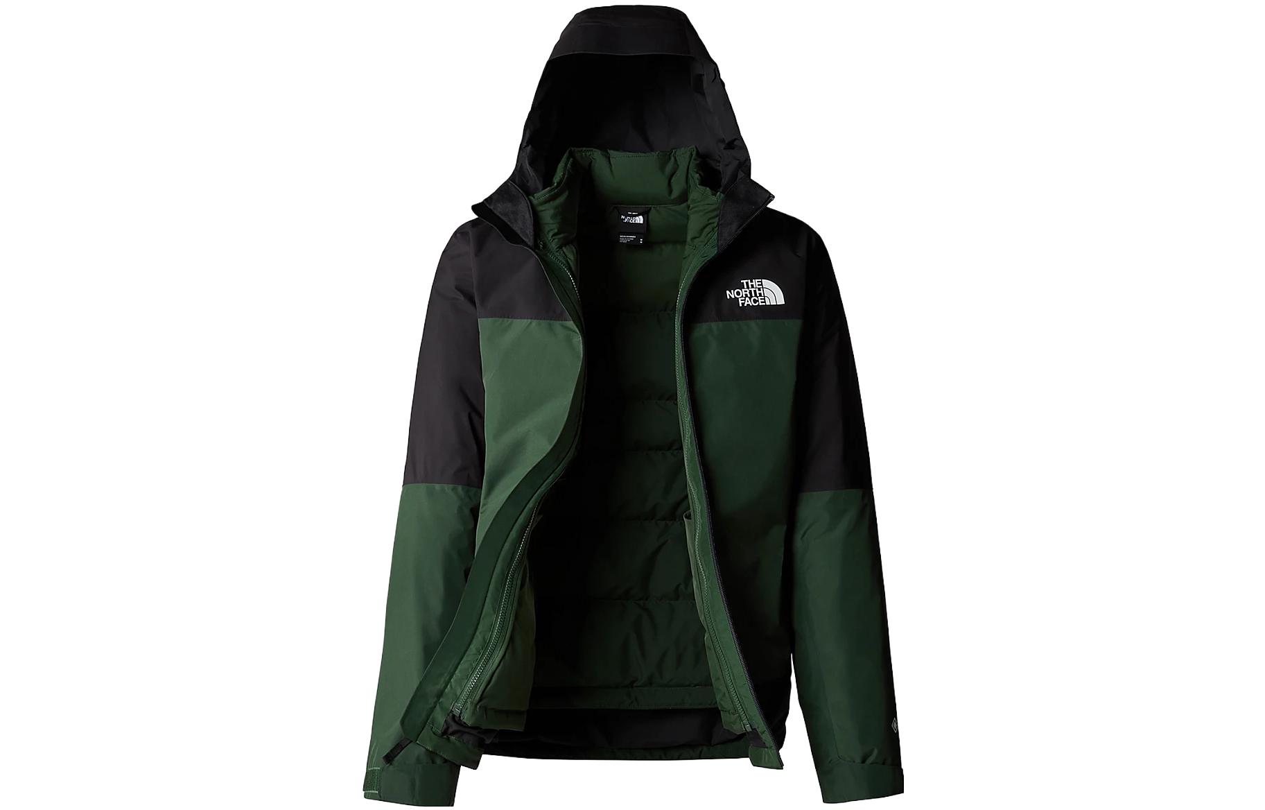 Мужская куртка The North Face Mountain Light Triclimate Logo (зеленая) — фото 3