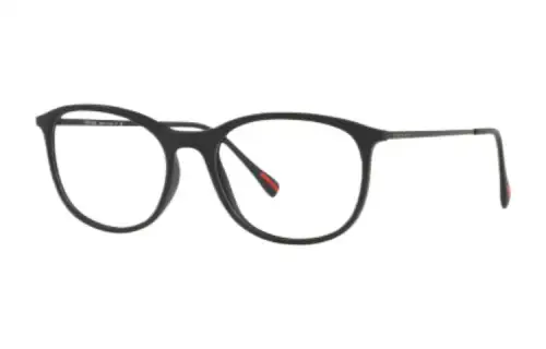 PRADA Metal Plastic Butterfly Eyeglass Frames Men's Black