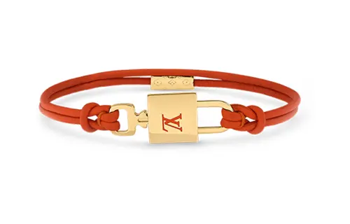 LOUIS VUITTON PADLOCK Calfskin, Metal Bracelets Women's Orange