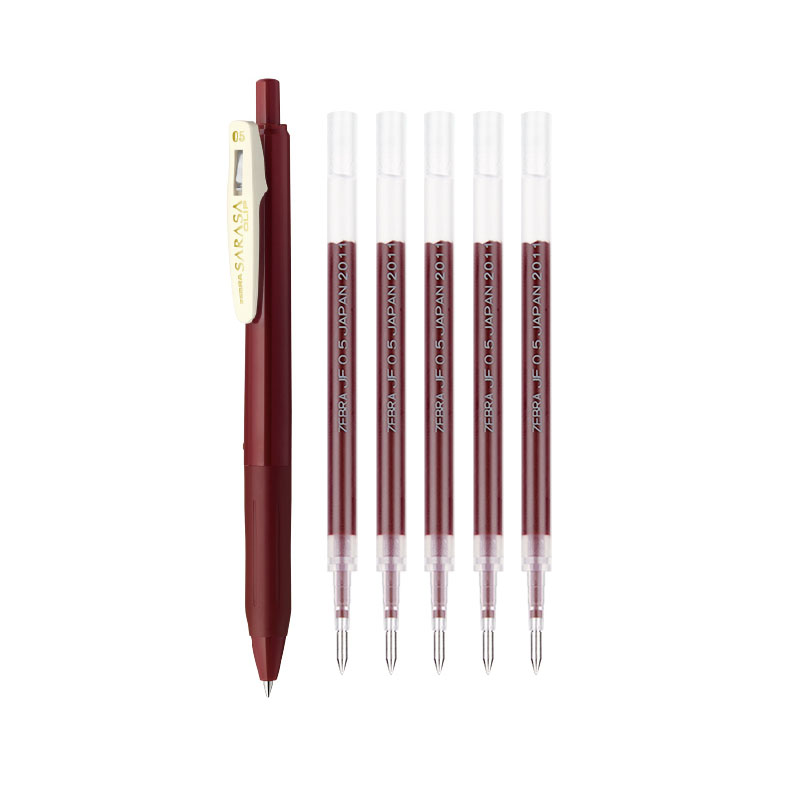 Zebra brand ZEBRA retro series SARASA push pen color camel yellow lake blue black currant water pen replaceable core 0.5 pen clip limited edition gel pen