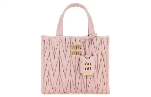 MIU MIU Matelassé Quilting Nappa Leather Shoulder Bag, Crossbody Bag, Handbag Women's Pink