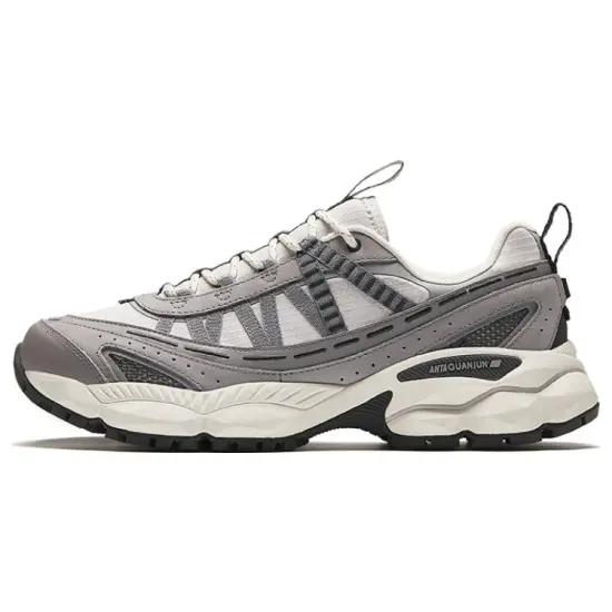 Anta Wear-Resistant Low-Top Running Shoes Men's Light Silver Gray