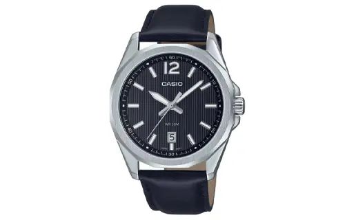CASIO Quartz Movement Genuine Leather Strap Watch 48.5mm Men's Watches Black Dial