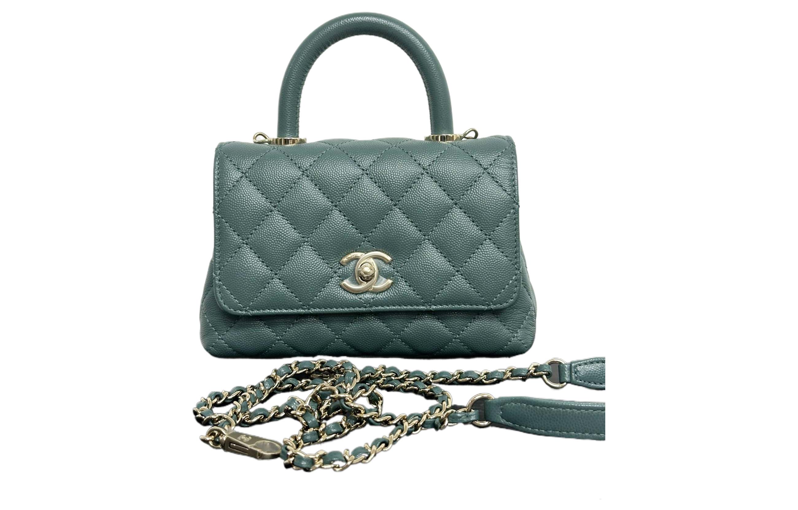 CHANEL Coco Handle Grain Caviar Cow Leather Shoulder Bag, Crossbody Bag, Handbag Mini Women's Jasper