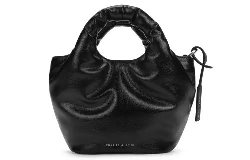 CHARLES&KEITH Pu Bucket Bag, Shoulder Bag, Crossbody Bag, Handbag Small Women's Noir Black
