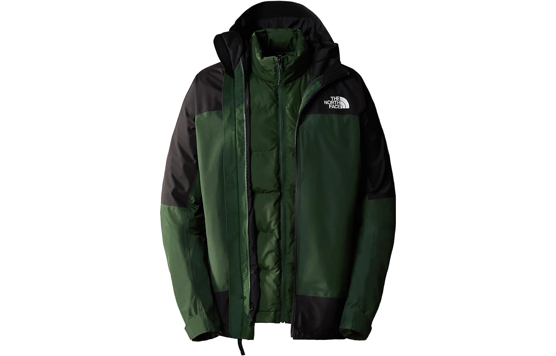 Мужская куртка The North Face Mountain Light Triclimate Logo (зеленая) — фото 2