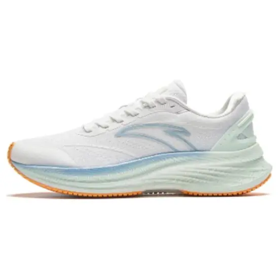 Anta Cushioning Wear Resistant Low Top Full Palm Thickened Nitrogen Technology Running Shoes Women's White Blue